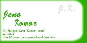 jeno komor business card
